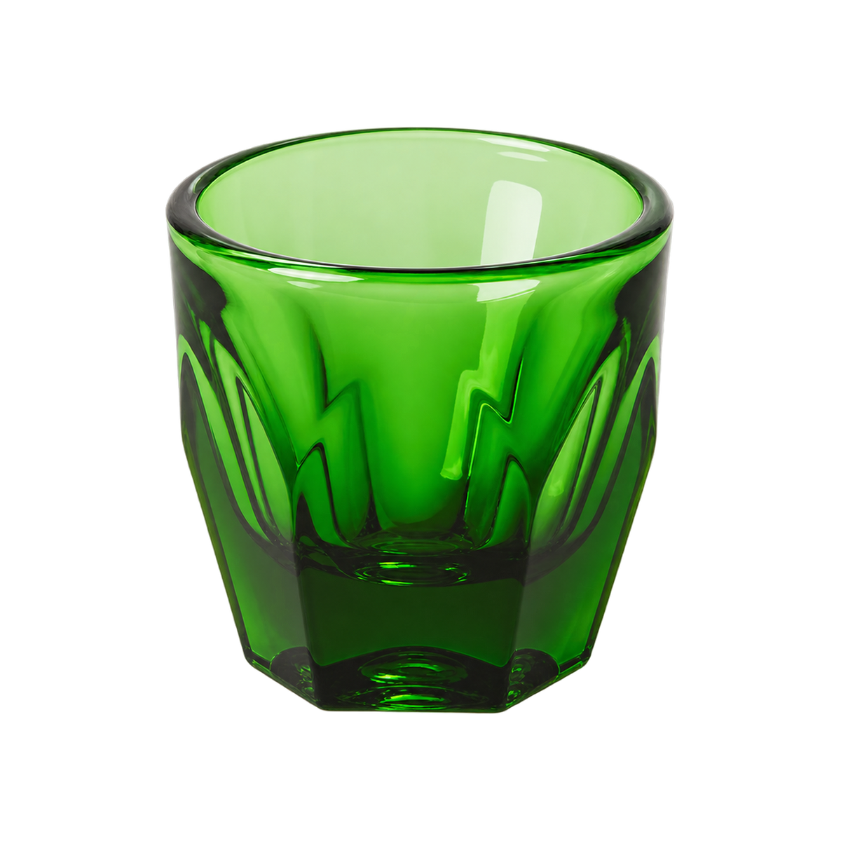 NotNeutral Vero Cortado Glass - Set of 2 pcs — Emerald Green; consistent elevated view, square transparent image