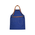 Barista Space Apron — Blue; consistent elevated view, square transparent image