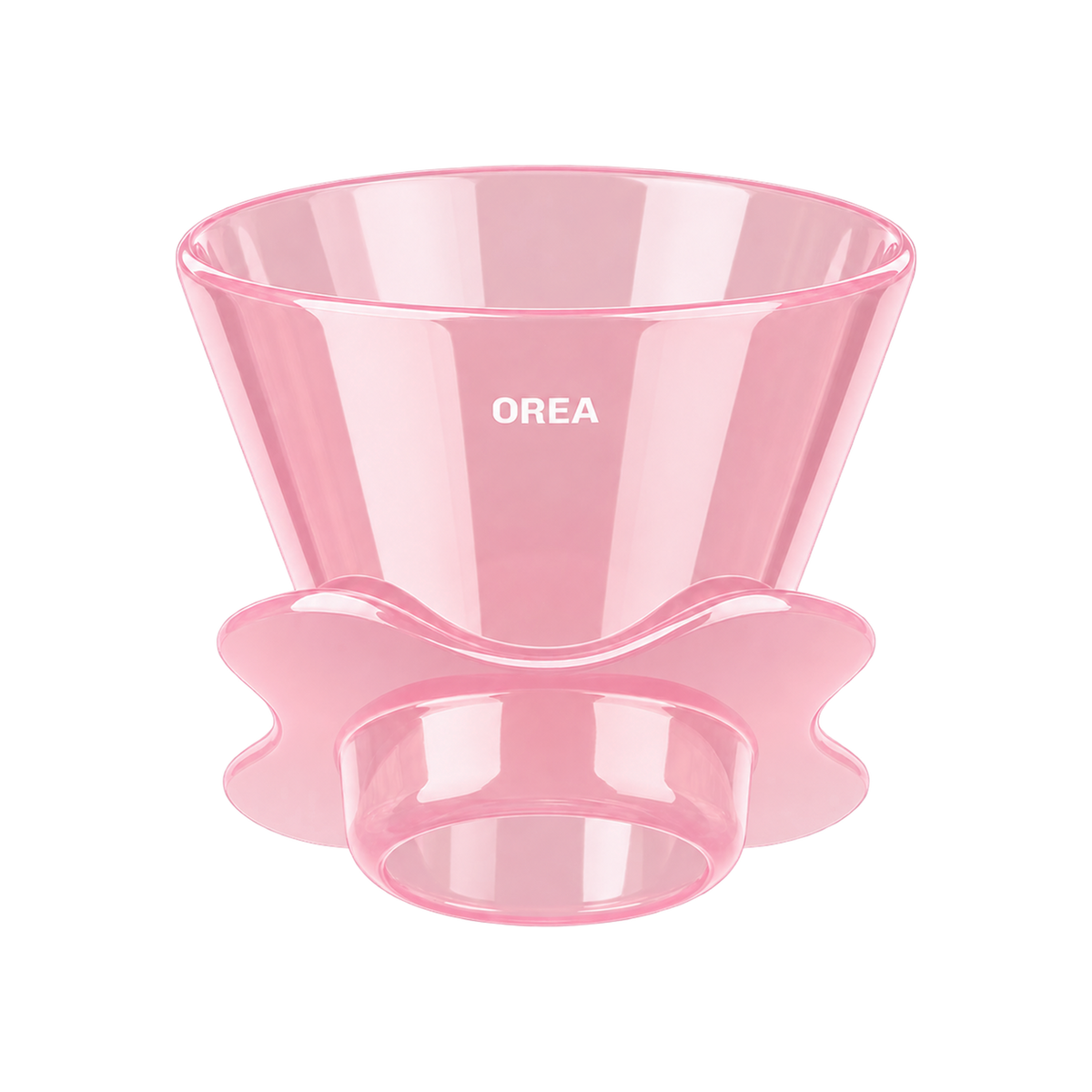 Orea O2 Brewer — Creamy Pink; consistent elevated view, square transparent image