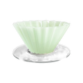Origami Dripper Air S - With Plastic Holder — Green; consistent elevated view, square transparent image