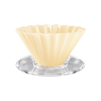 Origami Dripper Air S - With Plastic Holder — Beige; consistent elevated view, square transparent image