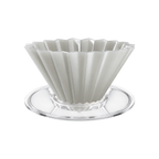 Origami Dripper Air S - With Plastic Holder — Gray; consistent elevated view, square transparent image