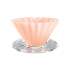 Origami Dripper Air S - With Plastic Holder — Pink; consistent elevated view, square transparent image