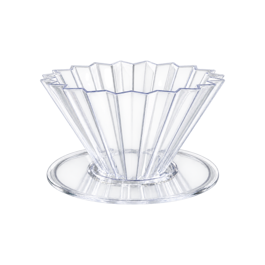Origami Dripper Air S - With Plastic Holder — Clear; consistent elevated view, square transparent image