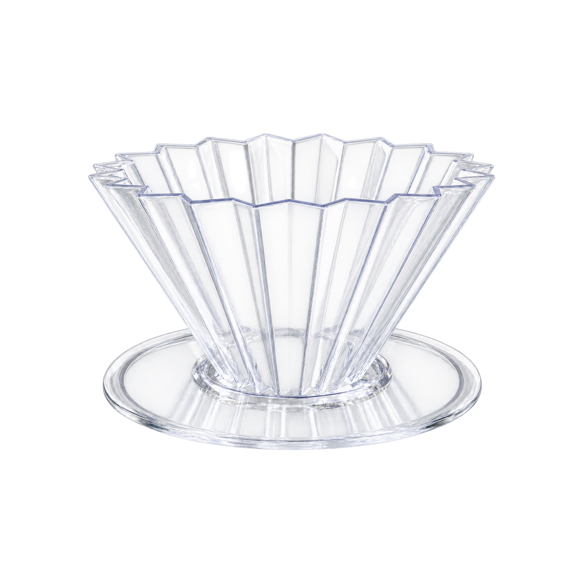 Origami Dripper Air S - With Plastic Holder — Clear; consistent elevated view, square transparent image