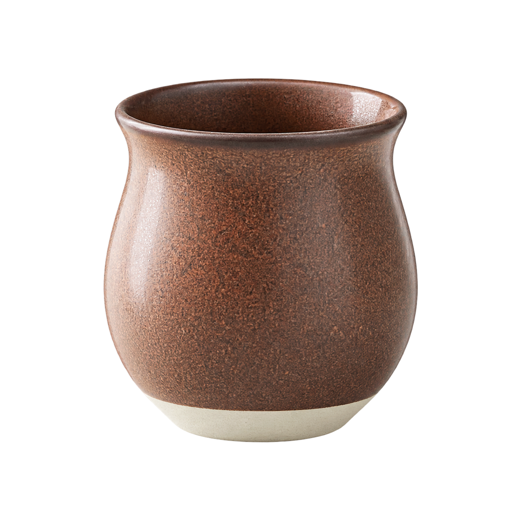 Origami Pinot Flavor Cup — Brown & White; consistent elevated view, square transparent image