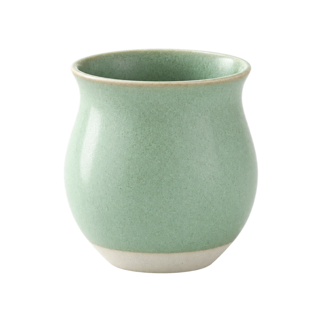 Origami Pinot Flavor Cup — Green & White; consistent elevated view, square transparent image