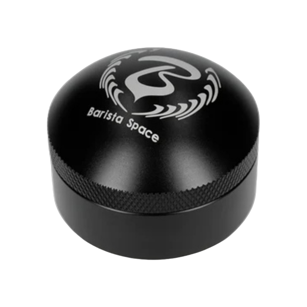 Barista Space Coffee Tamper 58mm — Black; consistent elevated view, square transparent image