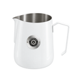 Pesado Milk Jug 490ml — White - Round Spout; consistent elevated view, square transparent image