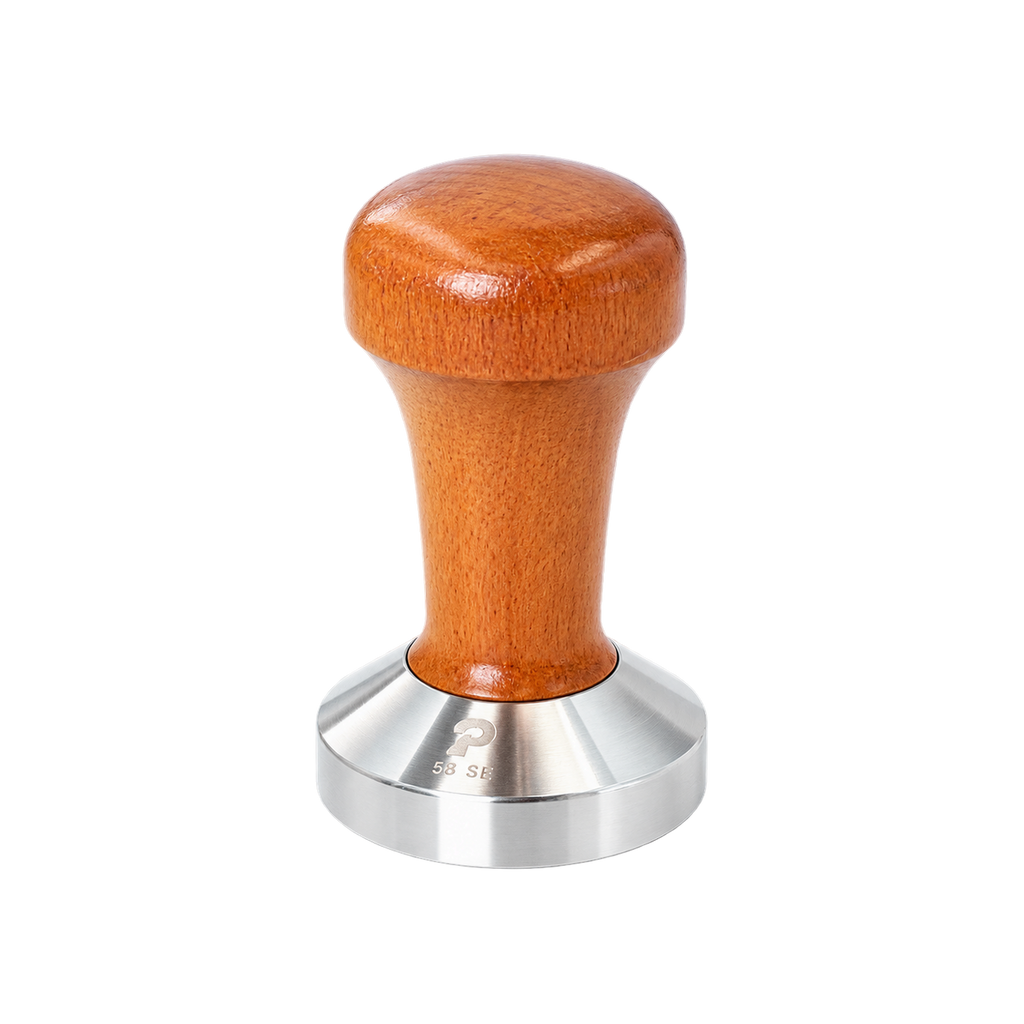 Precise Beech Wooden Handle Tamper, 58mm — Standard; consistent elevated view, square transparent image