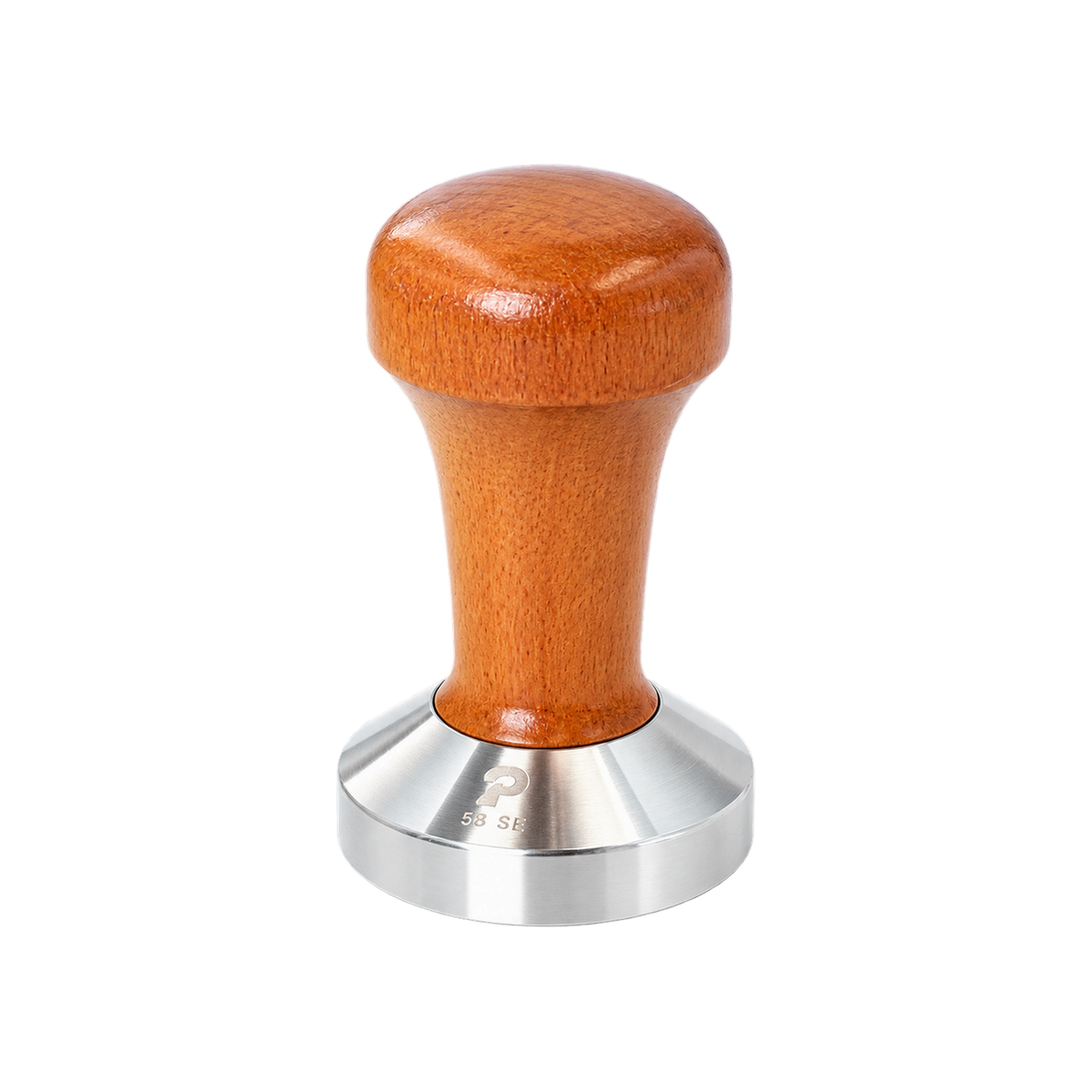 Precise Beech Wooden Handle Tamper, 58mm — Standard; consistent elevated view, square transparent image