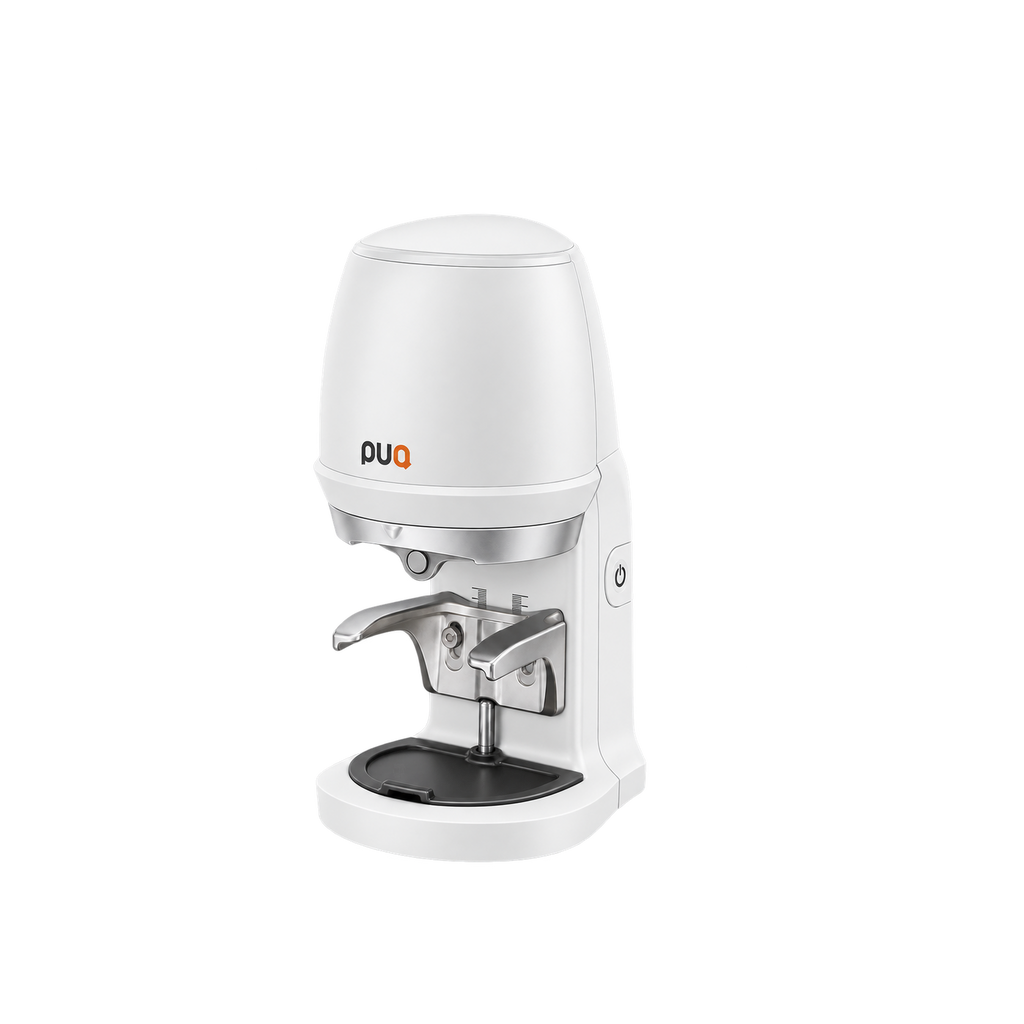 PUQ Press Automatic Coffee Tamper - Q — White; consistent elevated view, square transparent image