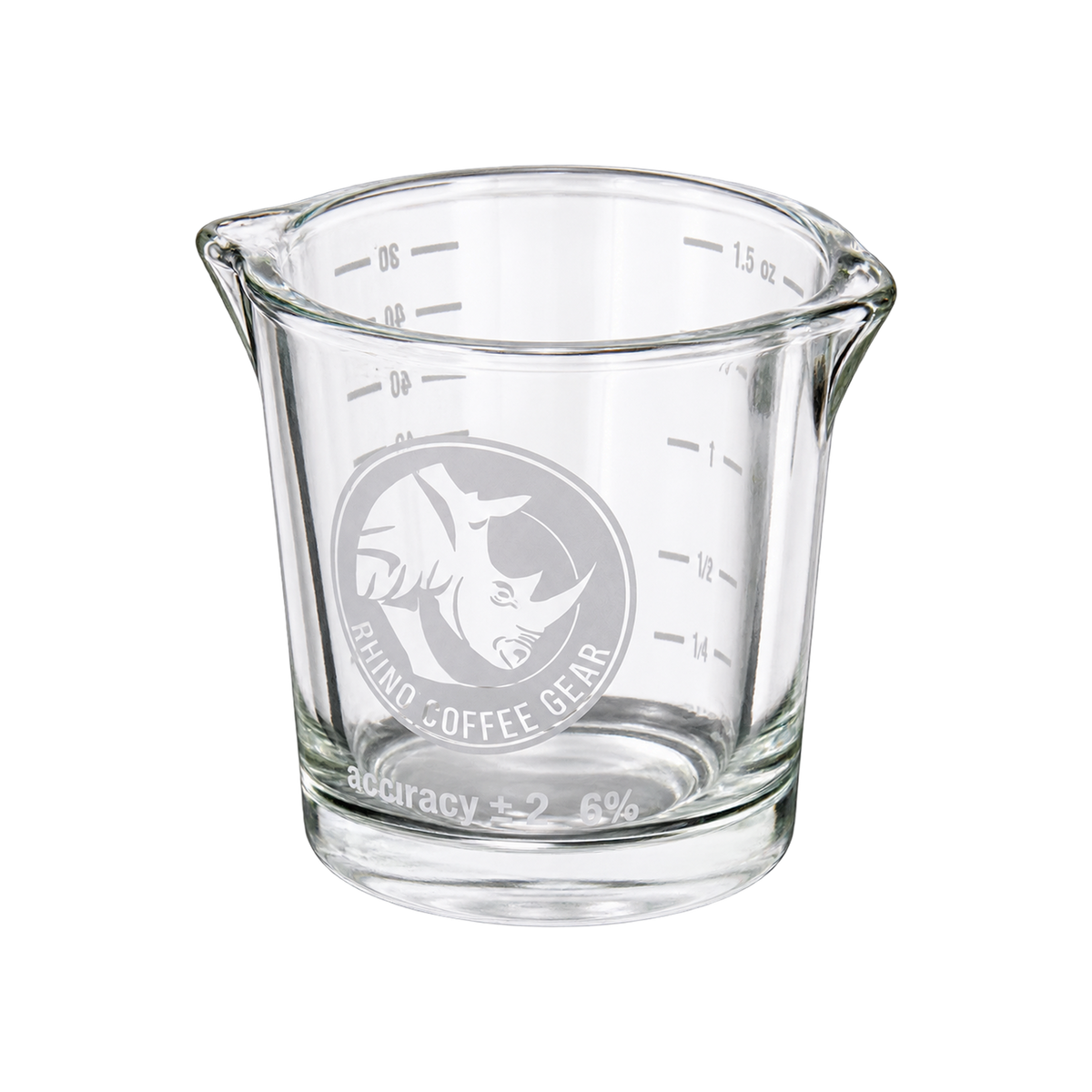 Rhino Double Spout Glass Shot — Default Title; consistent elevated view, square transparent image