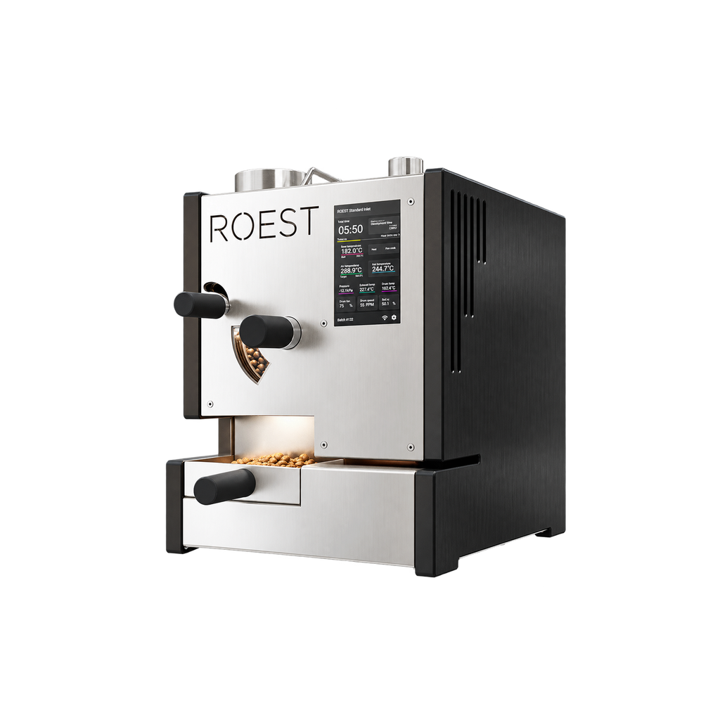 Roest L100 Ultra - Premium Sample Coffee Roaster — Black; consistent elevated view, square transparent image
