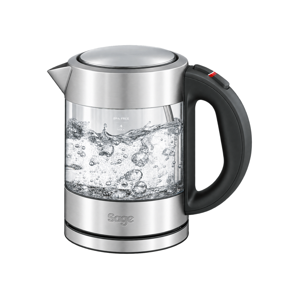 Sage (Breville) the Compact Kettle Pure — Brushed Stainless Steel; consistent elevated view, square transparent image