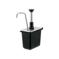 Server Products 1/9-Size Jar Pump – Stainless Steel — Black; consistent elevated view, square transparent image