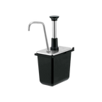 Server Products 1/9-Size Jar Pump – Stainless Steel — Black; consistent elevated view, square transparent image