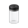 SHELBRU Canister Glass 800ml — Black; consistent elevated view, square transparent image