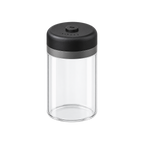 SHELBRU Canister Glass 800ml — Black; consistent elevated view, square transparent image