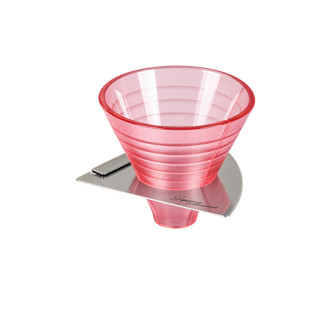 Suprima Instruments - SD1R Dripper with Ruler — Peach; consistent elevated view, square transparent image