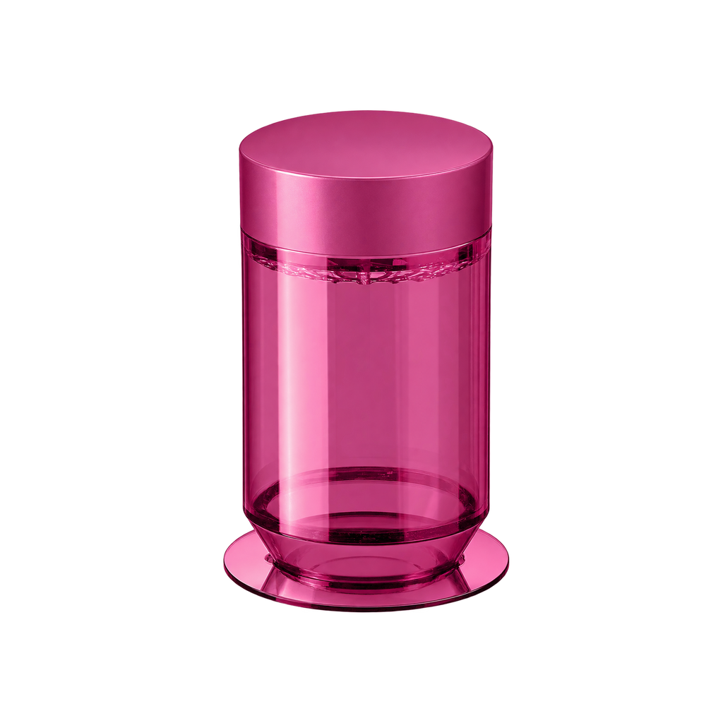 Tricolate Coffee Brewer — Unicorn Pink; consistent elevated view, square transparent image