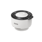 Trinity Zero Coffee Press 8oz — Wjite; consistent elevated view, square transparent image