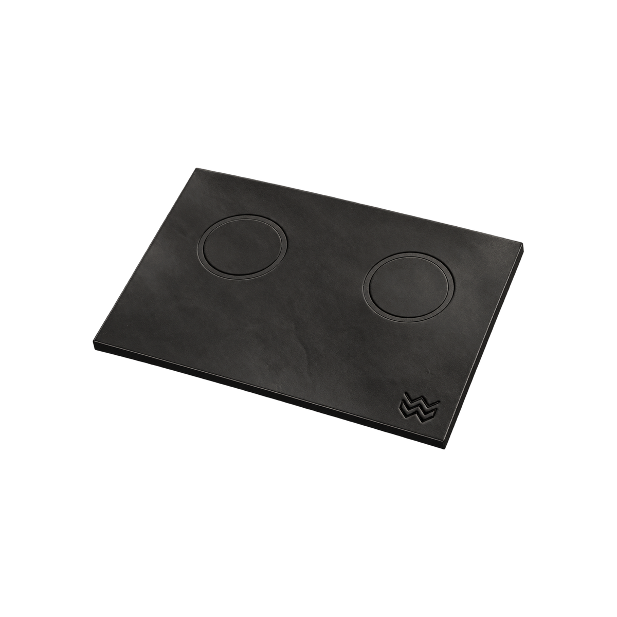 Weber Workshops Leather Tamping Mat — Onyx (Black); consistent elevated view, square transparent image