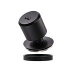 Weber Workshops Really Nice Tamper — Black; consistent elevated view, square transparent image