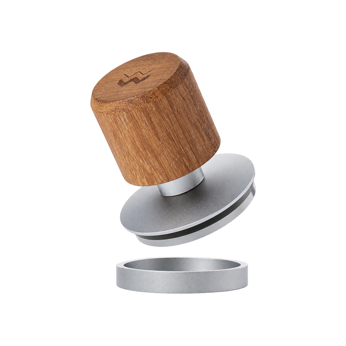 Weber Workshops Really Nice Tamper — Teak; consistent elevated view, square transparent image
