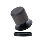 Weber Workshops Really Nice Tamper — Maple Onyx; consistent elevated view, square transparent image