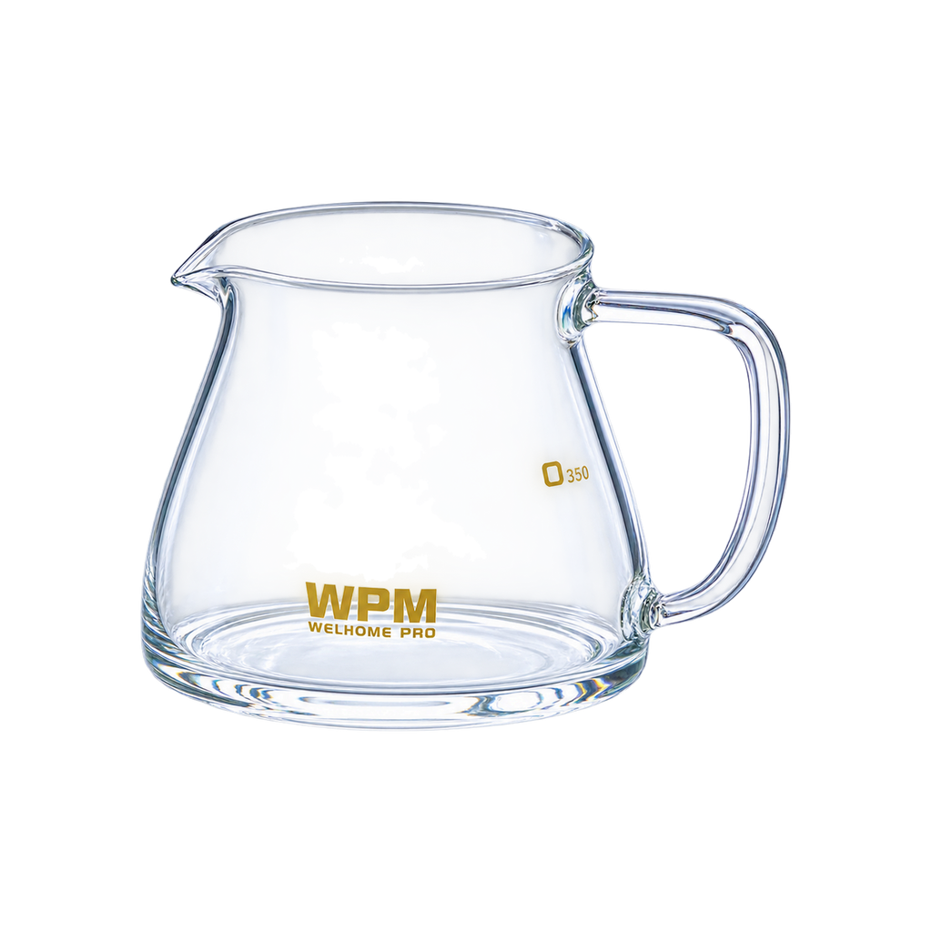 WPM Glass Coffee Pot 350ml — Glass; consistent elevated view, square transparent image