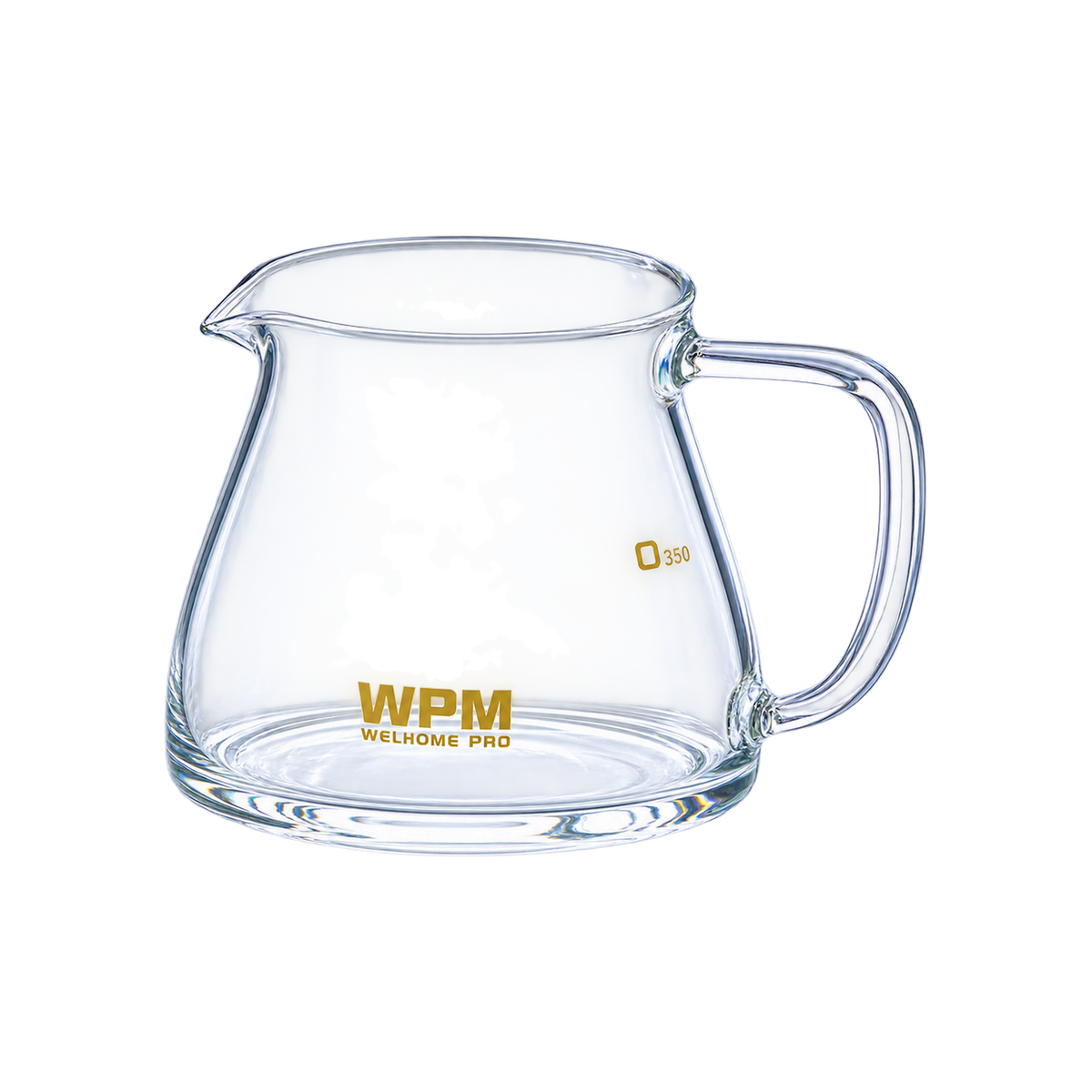 WPM Glass Coffee Pot 350ml — Glass; consistent elevated view, square transparent image