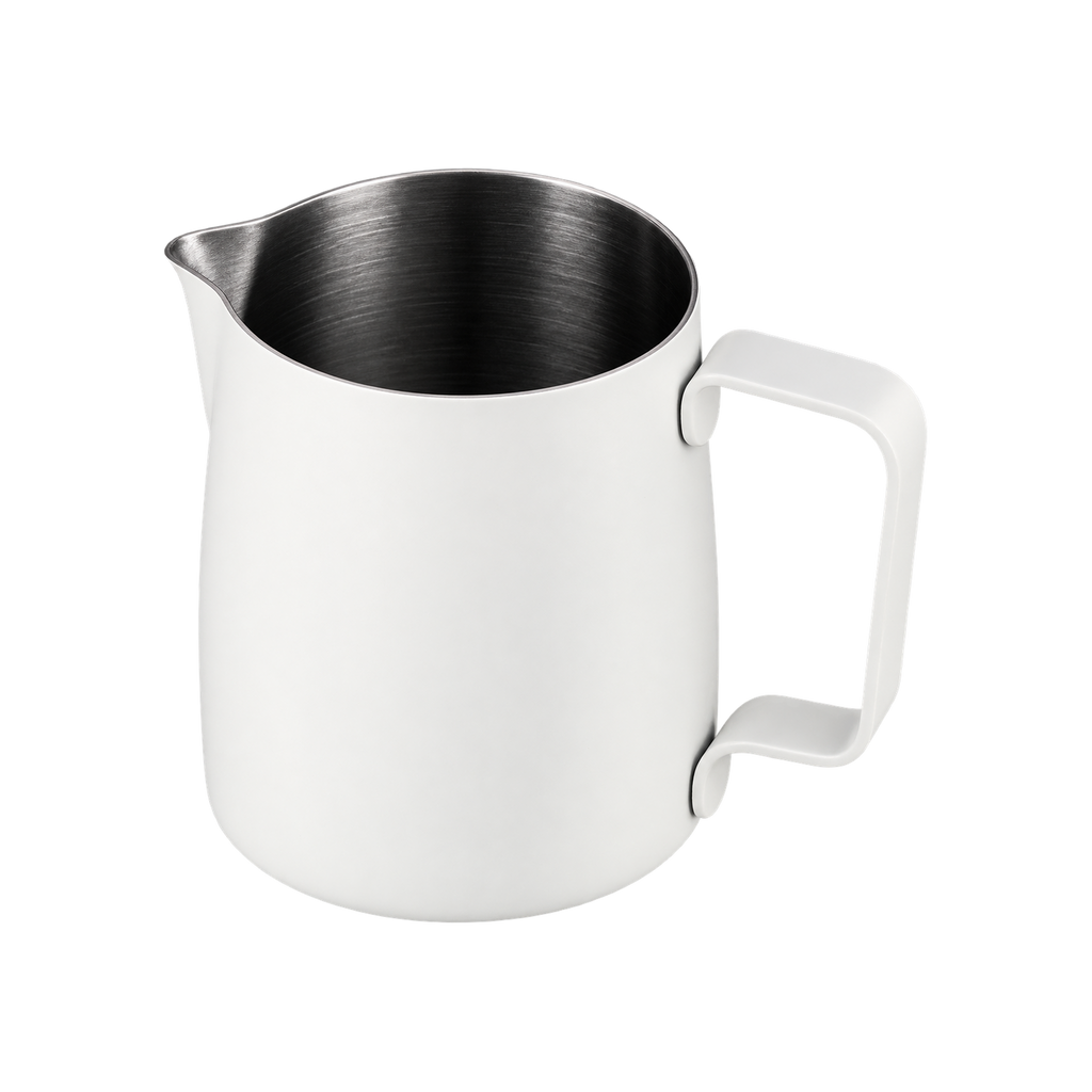 WPM#21 Tapered Spout Pitcher — Matt White / 500; consistent elevated view, square transparent image