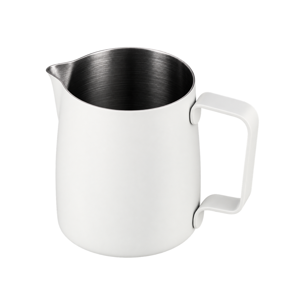 WPM#21 Tapered Spout Pitcher — Matt White / 500; consistent elevated view, square transparent image