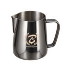 Barista Space Pitcher 350ml — light Black; consistent elevated angle, square transparent image