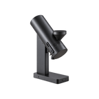 Acaia Orbit Coffee Grinder, Black (Mazzer 0033M) – Flat Burr Electric Grinder — Black; consistent elevated view, square transparent image
