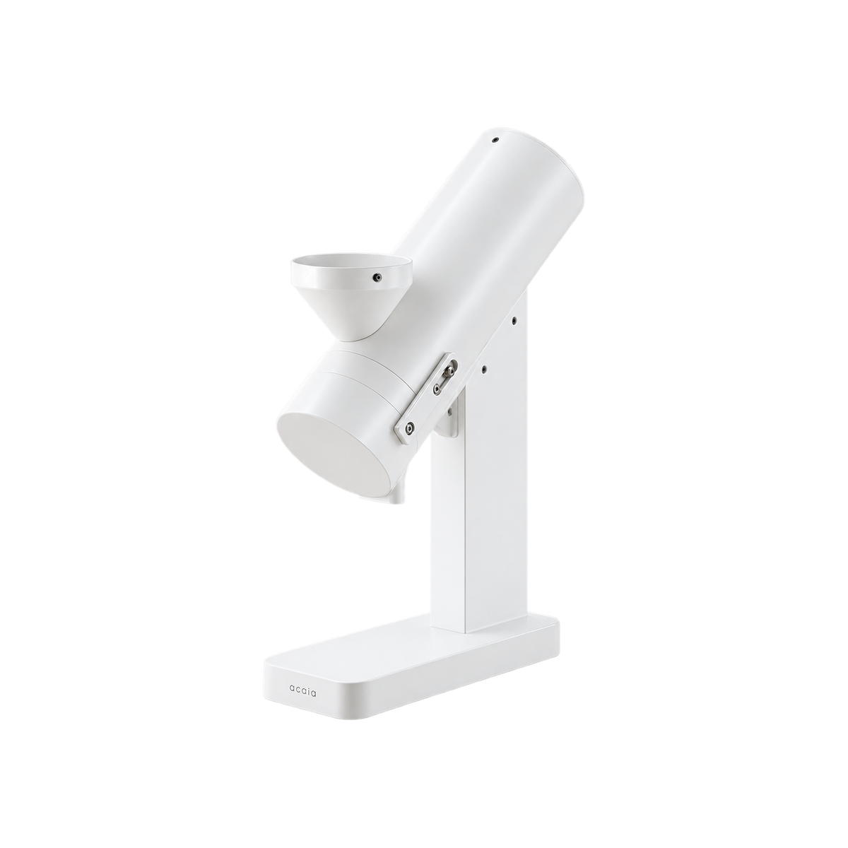 Acaia Orbit Coffee Grinder, Black (Mazzer 0033M) – Flat Burr Electric Grinder — White; consistent elevated view, square transparent image
