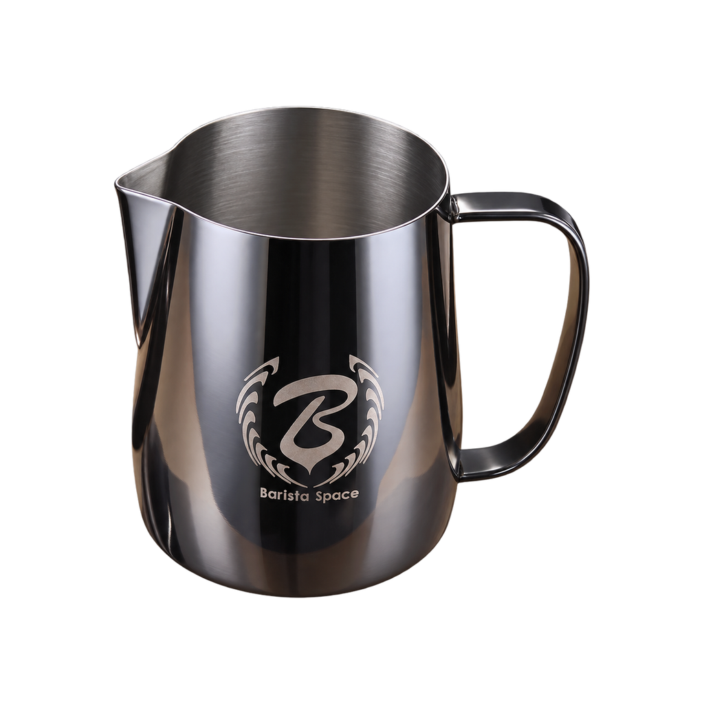 Barista Space Pitcher 450ml — light Black; consistent elevated view, square transparent image