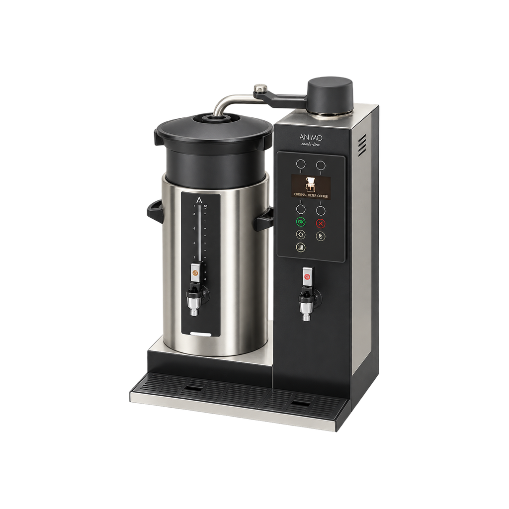 Animo CB 1X10 With Water, Filter Coffee Machine — Water-R; consistent elevated view, square transparent image