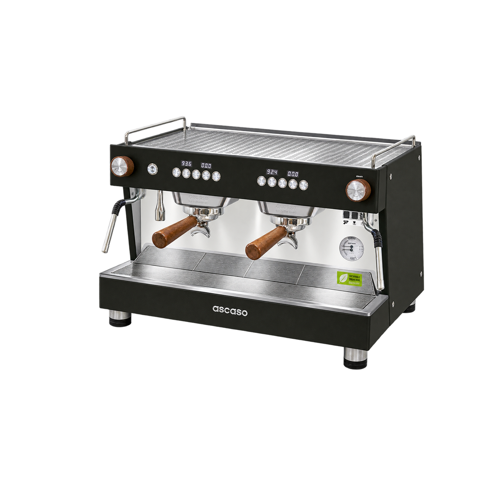 Ascaso Barista T One 2 Groups — Black; consistent elevated view, square transparent image
