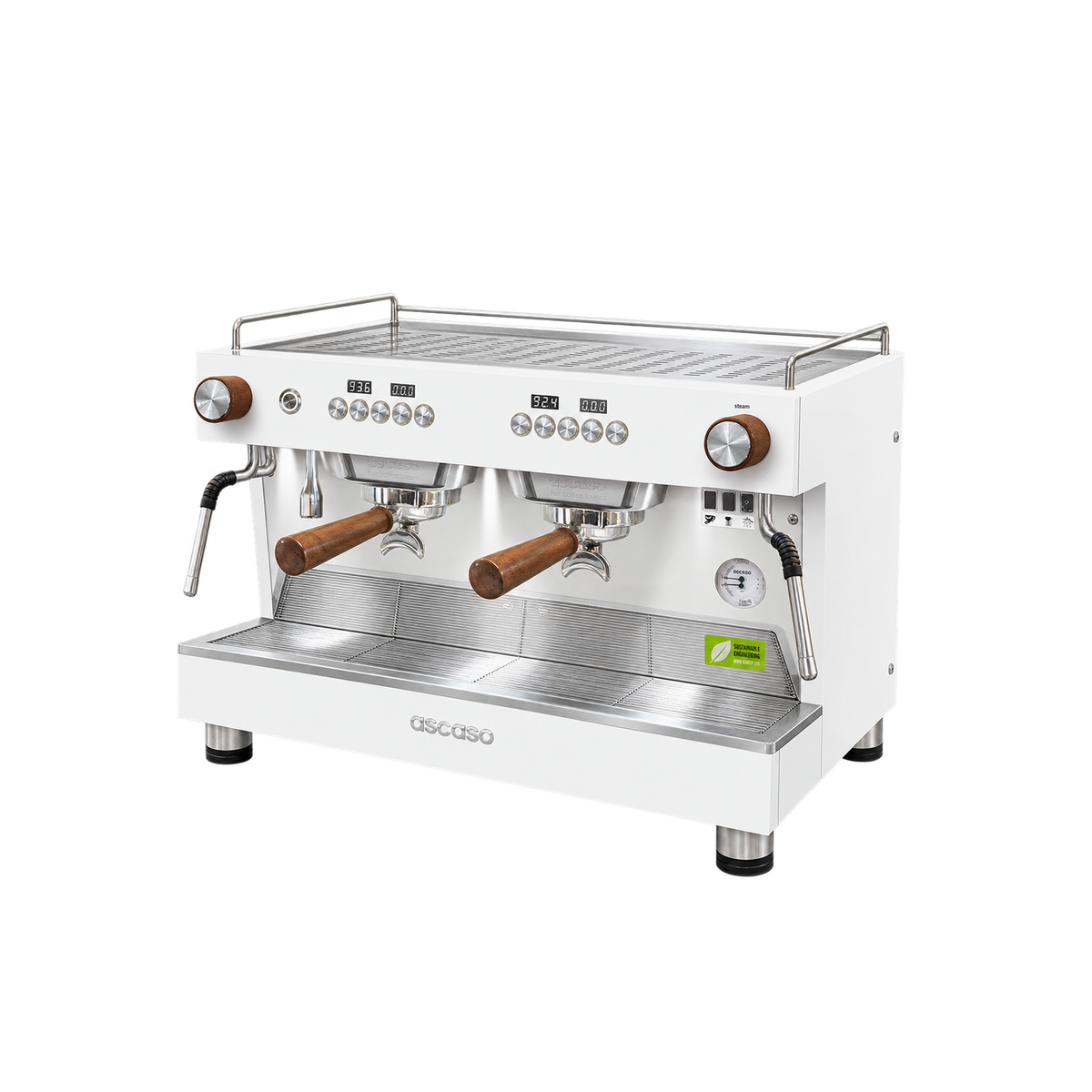 Ascaso Barista T One 2 Groups — White; consistent elevated view, square transparent image