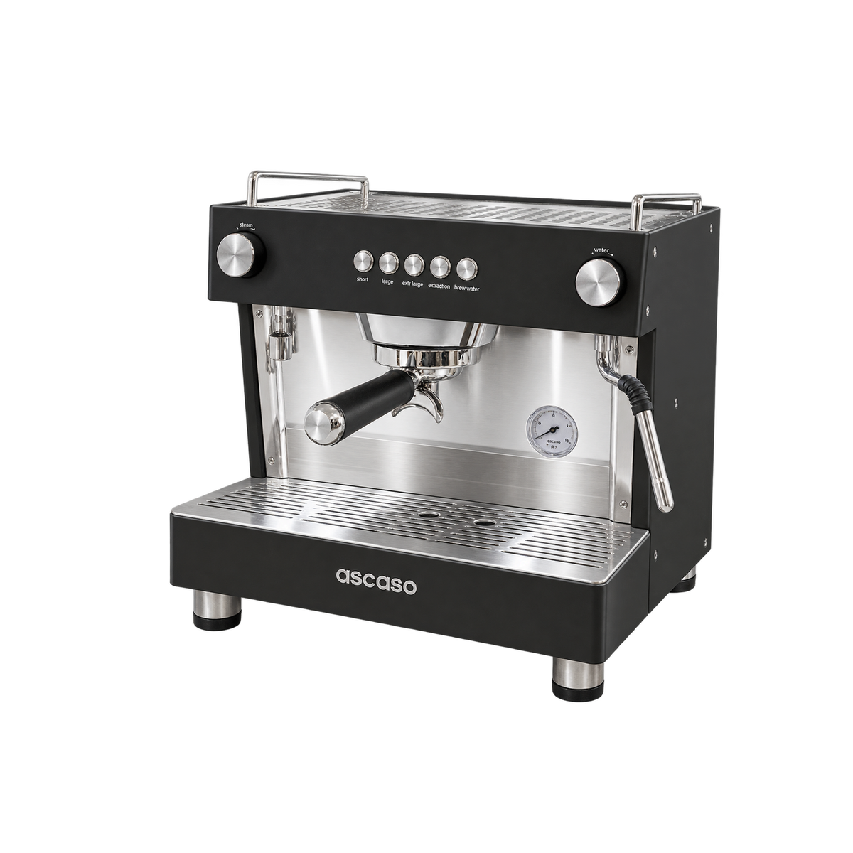 Ascaso Barista T Plus 1-3 Group — 1 Group / Black; consistent elevated view, square transparent image