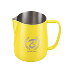 Barista Space Pitcher 450ml — Teflon Yellow; consistent elevated view, square transparent image