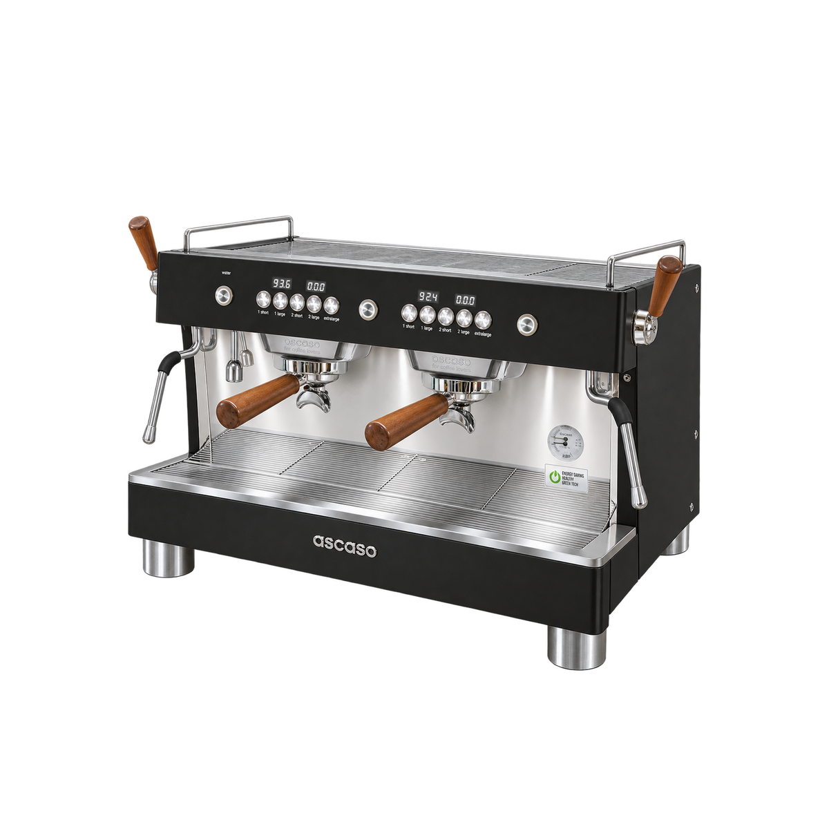 Ascaso Barista T Plus 1-3 Group — 2 Group / Black; consistent elevated view, square transparent image