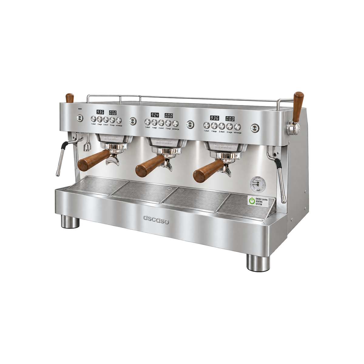 Ascaso Barista T Plus 1-3 Group — 3 Group / Steel; consistent elevated view, square transparent image