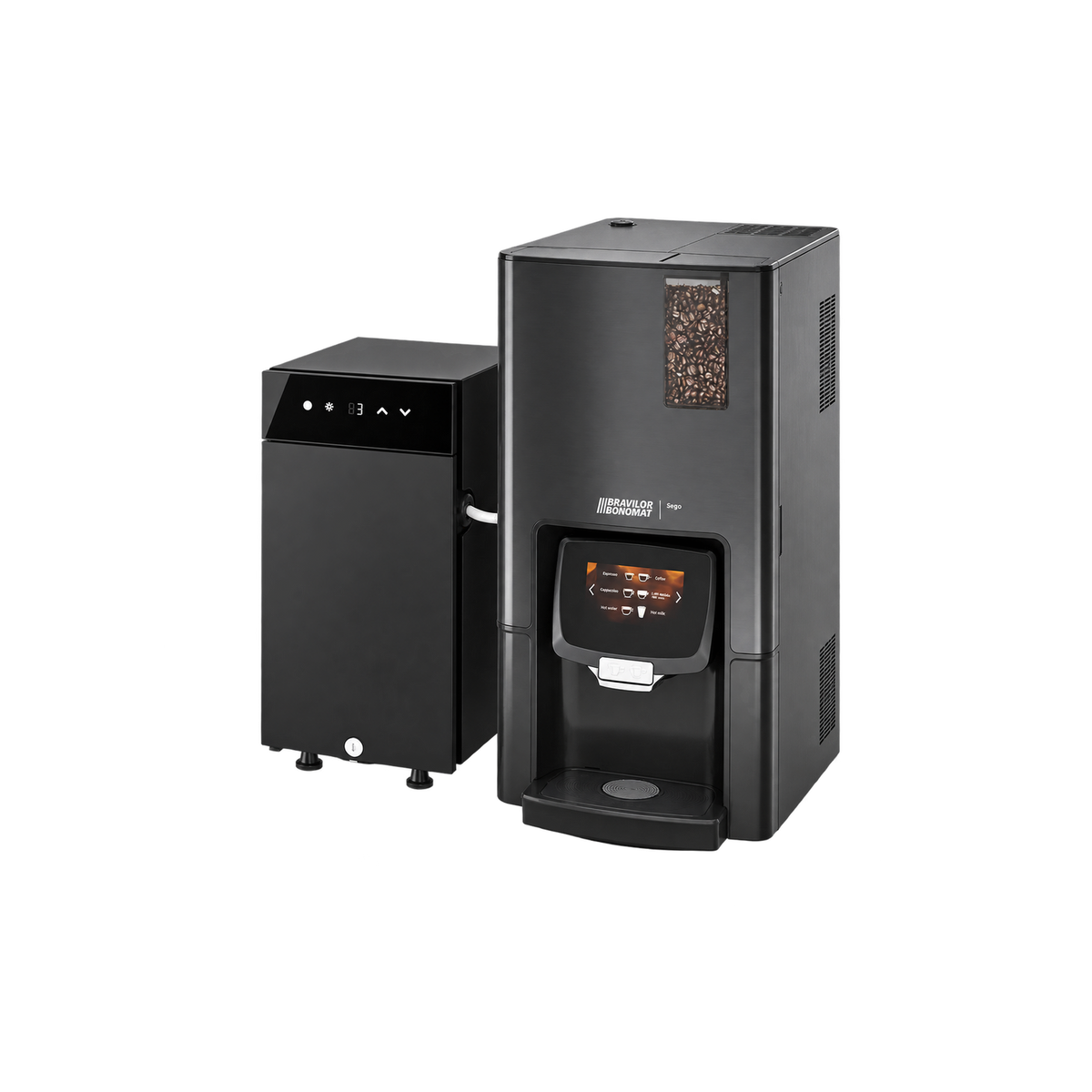 Bravilor Bonomat Sego 12L with fridge — Default Title; consistent elevated view, square transparent image