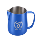 Barista Space Pitcher 450ml — Teflon Blue; consistent elevated view, square transparent image