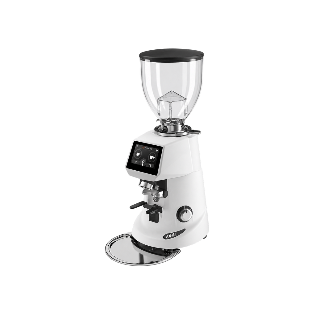 Fiorenzato F64 E Coffee Grinder — White; consistent elevated view, square transparent image