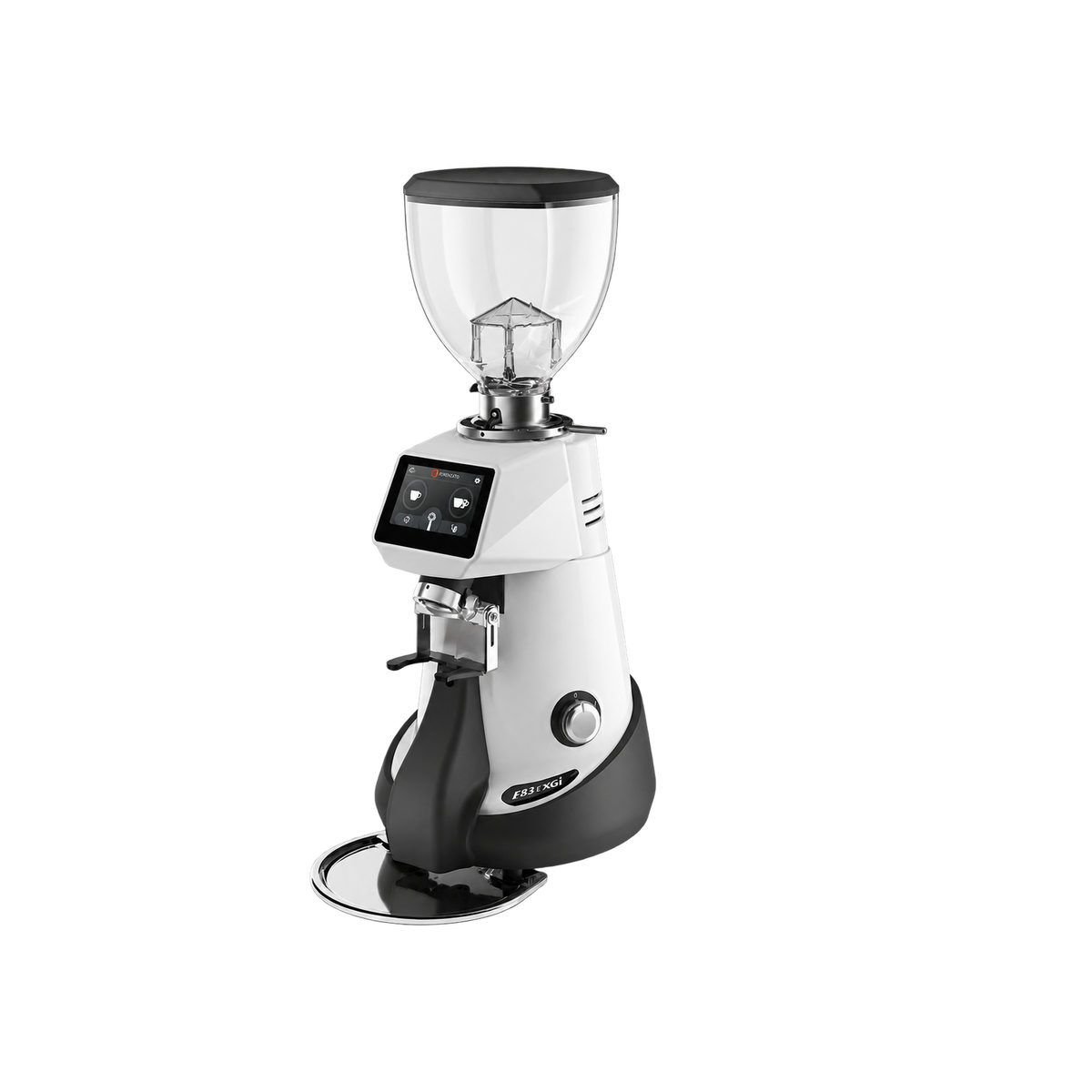 Fiorenzato Grinder - F83 E XGi — White; consistent elevated view, square transparent image