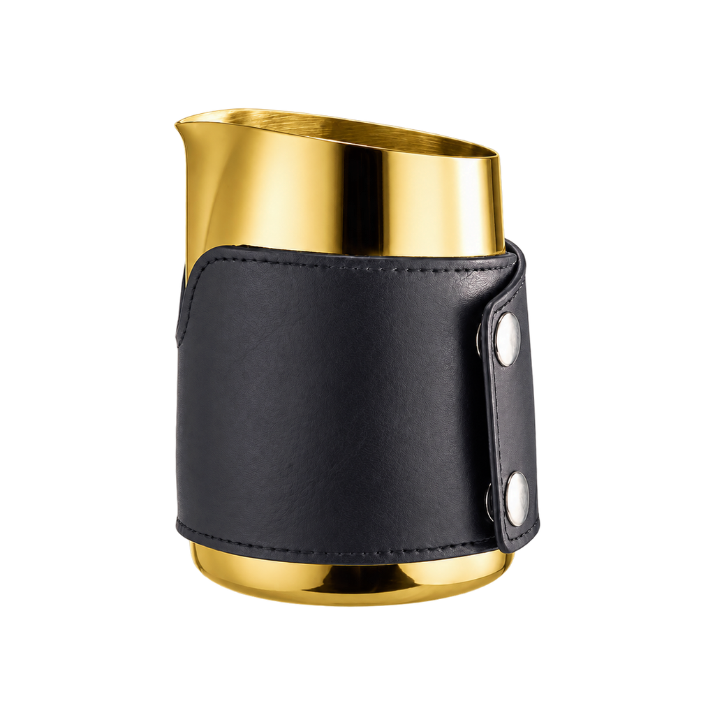 Barista Space Pitcher 450ml Handless — Golden; consistent elevated view, square transparent image
